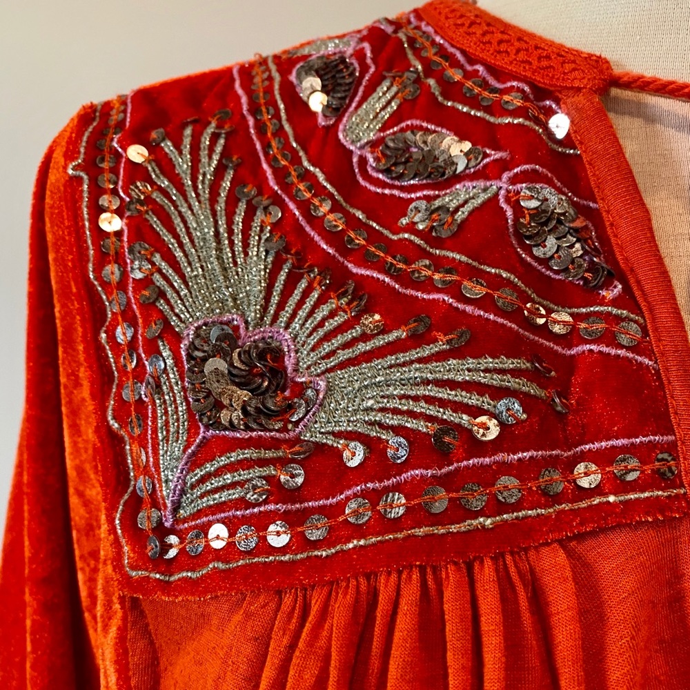 FREE PEOPLE Hearts Aflame Embellished Top NWOT - Picture 7 of 10
